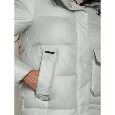 Coat insulated winter female, size 50, color light green-11
