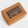 Box for 6 cupcakes craft with a window, confectionery packaging, 18.6 x 13.1 x 8 cm set 5 pcs