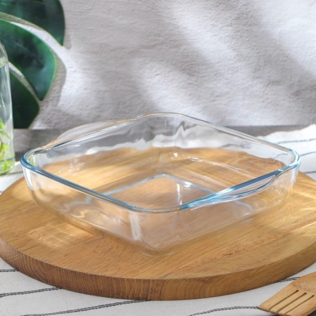 Squarey tray of heat -resistant baking glass Borcam, 2 l, 256 × 220 mm-3
