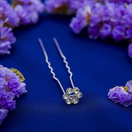 Hair hairpin "Flower" circumference, silver