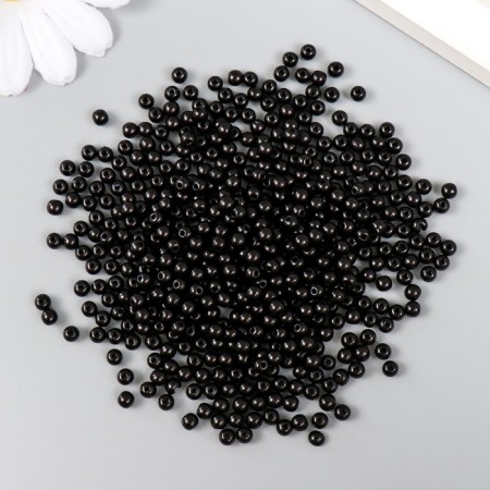 Set of beads "needlework" plastic, diameter 4 mm, 25 g, black-1