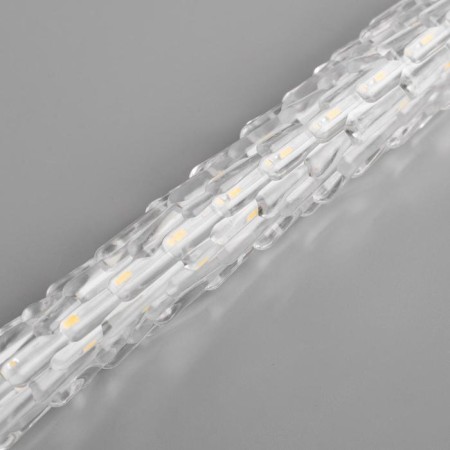Garland "icicles rhyflated" 2.5 × 0.3 m, IP65, transparent thread, 192 LED, white glow with a drain effect, 12 V effect-3