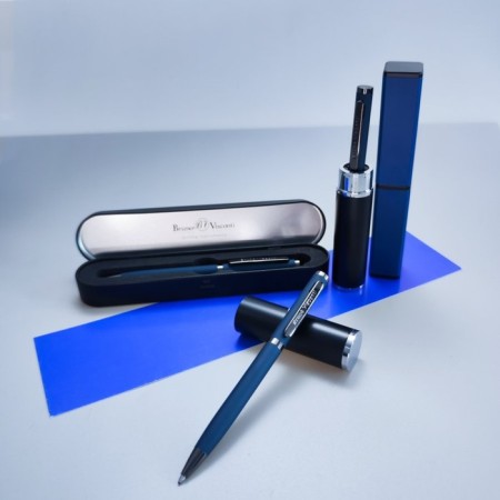 Switching handle, 1.0 mm, BrunovisConti firenze, blue rod, metal case Soft Touch Blue, in a tube-9