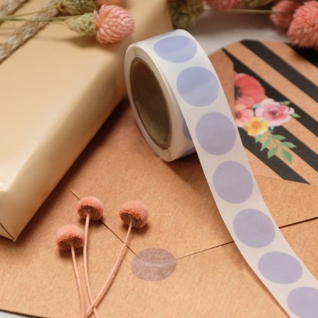 Stick transparent round color tape, mix, 2 x 2 cm, 300 pcs.-6