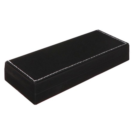 Gift handle, ballpoint, in the leatherette case, rotary, VIP case, black with silver inserts-4