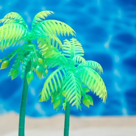 The artificial aquarium "palm tree", luminous, 18 cm, green-2