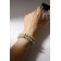 Bracelet Pearl "Bride" beads d = 0.8 two rows, with rhinestones, milk color