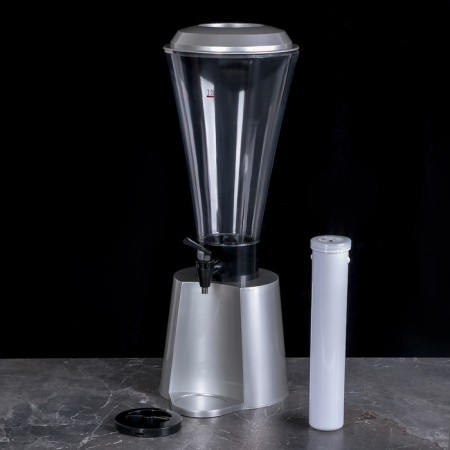 Pivnoye Tower "Metallic", 3 l, backlight flashes, 2 batteries, silver color-13