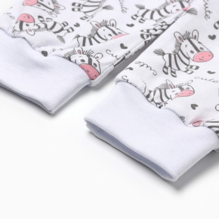 Children's sliders "Antoshka", pink/zebra color, height 62-2