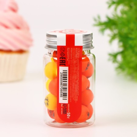 Confectionery Sprinking "Smilik", yellow, orange, 50 g-2