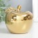 Souvenir ceramics "Golden apple with a leaf" 9.5x10.5x9.5 cm