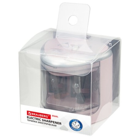 Electric grinder 2 holes Brauberg Dual, power from 4 AA batteries, pink 270579-9