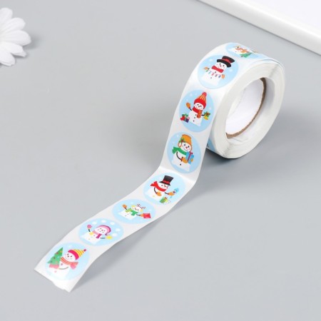 Stick Paper "Festive snowmen" d = 2.5 cm 500 pcs in a roll 3x6.5x6.5 cm-4