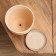 Flower coffee pot with a stand with a stand, beige