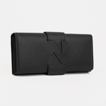 Women's wallet on magnets, black color