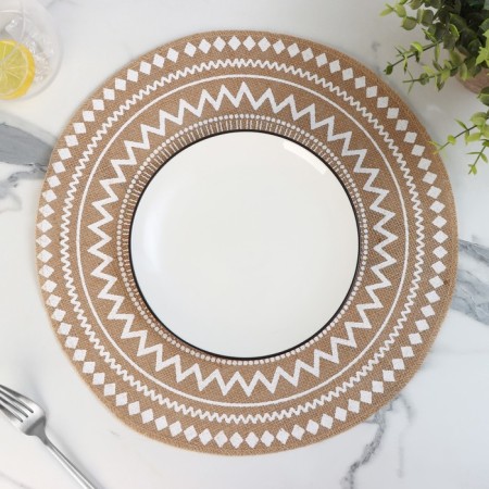 Serving napkin on the table "Africa", d = 38 cm, white color-3