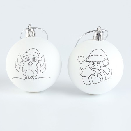 New Year's set for creativity. Christmas balls for coloring "New Year! Magic holiday ", 2 pcs, d = 5.5 cm-2
