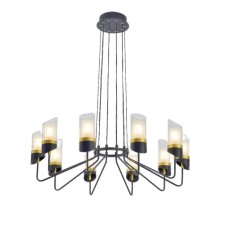 Suspendor Gerhort G31129/10BK+GD CL+WT, 10x25W, G9, 150x80x80 cm, Golden color