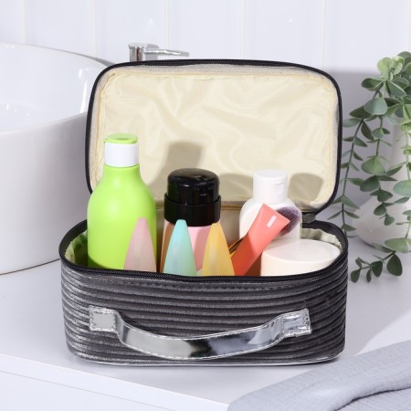 Lightning cosmetic bag, gray color-4