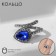 Ring "sprout" stem, white-blue color in silver, dimensionless