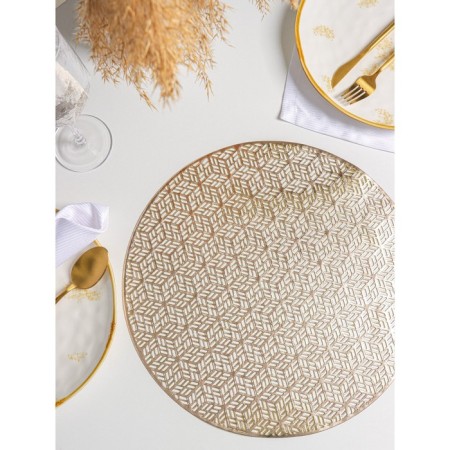 Set of serving napkins on the table "Sot", 4 pcs, d = 38 cm, gold color-2