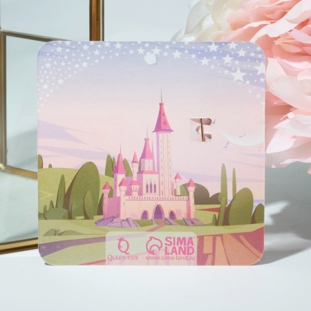 Brooch "Fairy" in the heart, white-pink color in gold-3