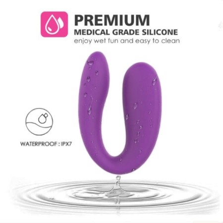 Vibrator for steam, with vibropuli, silicone, purple