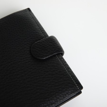 Male purse on 3 in 1 button, department for car documents, passports, black color-3