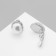 Clips with pearls "abstraction" blues, color silver