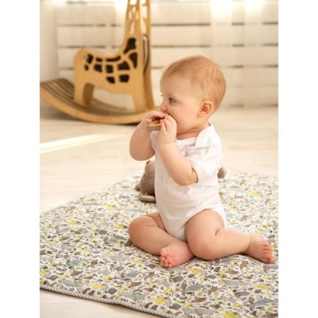 Baby rug is soda, size 115x115 cm, print print, yellow color-3