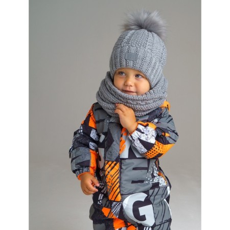 Knitted set for a boy: hat and snood, size 48-1