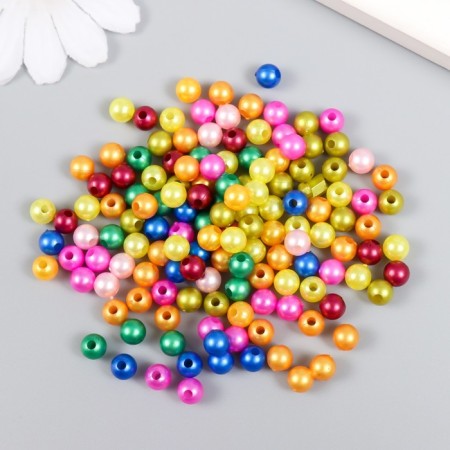 Beads for creativity plastic "Bright mother of pearl" set 20 g d = 0.6 cm