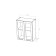 Cabinet hinged kira 600x300x720 2 doors with glass wenge/quado shimo dark