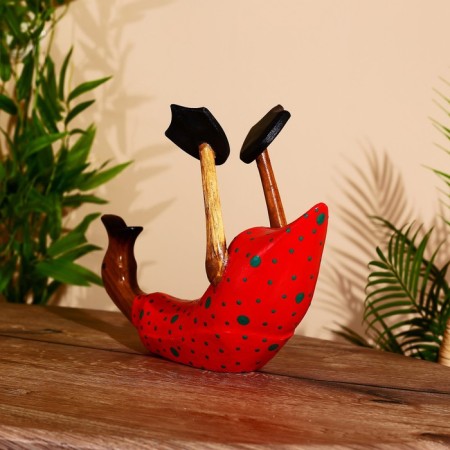 Stand for the bottle "Duck in red" tree 30x20x25 cm-2