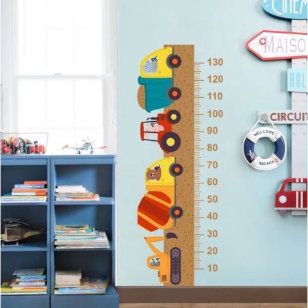 Stick plastic Interior color Rostomer "Animals. Construction equipment" 30x90 cm