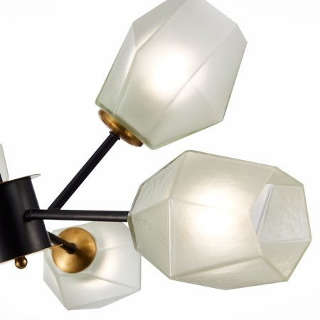 Ceiling EVOLUCE lamp. Sle205102-06. Terramo. 6x60 watts, E27, 77.5x77.5x57.5 cm, brass color, black-3