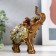 Souvenir Polystone "Elephant in the Golden Popone with mirror mosaics" 13.5x12x5.7 cm