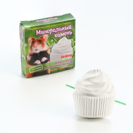 Mineral Stone "Mouse" for rodents, marshmallows, without salt, 12 g