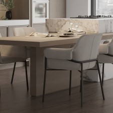 Aline chair, 550 × 700 × 830 mm, Shenill, light gray color