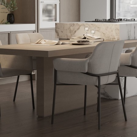 Aline chair, 550 × 700 × 830 mm, Shenill, light gray color