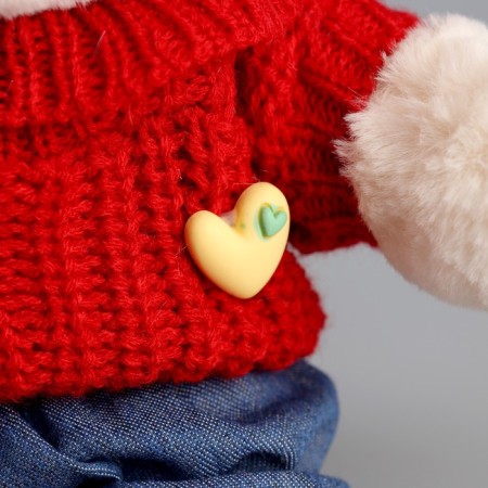 Soft toy "Little Friend", New Year's bear in a red sweater-4