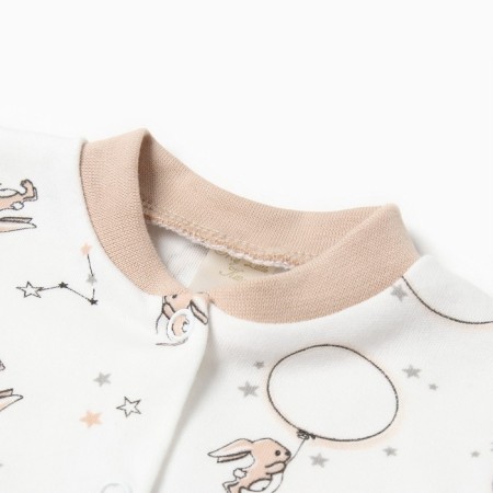 Baby blouse, beige color/hares, height 62 cm-1