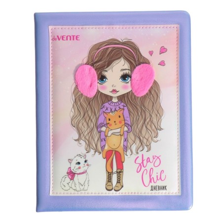 Universal diary for grade 1-11 STAY Chic, hard cover, artificial leather, foam rubber, lies, 80 g/m2
