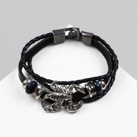 Bracelet Unisex "Style" Scorpio, black color with black silver, 20 cm