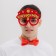 Carnival set "Smart graduate" 2 items: red glasses, tie-butterfly tie red