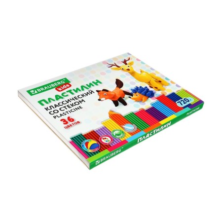Plasticine 36 -ZV 720 g Brauberg Kids, with a stack. Quality-2