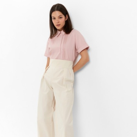 Women's cotton pants Minaku: Enjoy Milk color, size 44-4