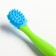Baby teether for teeth, crumb I, brush, massager for gums, from 6 months, green/blue color.