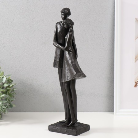 Souvenir Polystone "Mom and Daughter" Black 40x12x11 cm-3