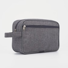 Lightning cosmetic bag, external pocket, gray color